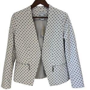 NWT Carmen Marc Valvo Blazer Sz 6 Polka Dot Jacket Career Office Chic